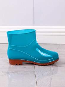 Women's Rain Boots, Solid Color Commuter PVC Plastic (Polyvinyl Chloride) Rain Shoes, Outdoor All Season Garden Shoes, Non-Slip Waterproof Waterproof Shoes, Waterproof Boots, Women's Water Shoes, Kitchen Rubber Shoes