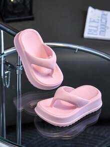 HAHABOBO Girls EVA Platform Flip Flops, Lightweight Summer Thong Sandals For Kids, Slip-On Open Toe Casual Shoes - Pink - View 5