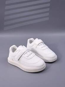 兒童鞋,春季新款防滑運動鞋,適用於幼童女孩/男孩跑鞋和休閒滑板鞋,白色 - 白色 - 查看 3