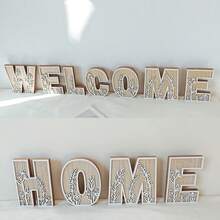 1 pieza Ornamento de letra tallada con flores inglesas de madera que se puede colgar. Decoraciones de Acción de Gracias y Navidad. Decoración única para la habitación, arte de pared, decoración de boda, estilo de campo francés. Decoración de madera con flores talladas - Perfecto para el hogar, la cocina o la decoración de la boda - Versátil, adecuado para exhibición en el escritorio