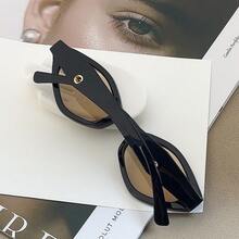 1 件时尚菱形框时尚眼镜，适合女性的街头风格 - 黑框淺茶片 - 查看 8