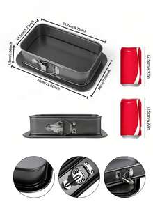 1pc Thick Carbon Steel Bread Mold - Non-Stick Coating, Easy Release Spring Design, Perfect Baking Results | Suitable For Bread, Cake, Etc. | Durable, Rust-Proof | Suitable For Home And Commercial Use - Black - View 15