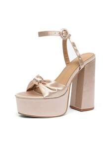 Women's New Versatile Sexy Nightclub Thick Platform Super High Heel Waterproof Sandals, Summer - Apricot - View 6