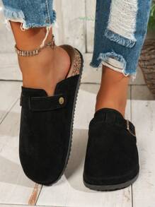 1 Pair Comfortable & Versatile Classic Women Slip-On Shoes - Black - View 5