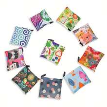 1 Stück faltbare, mehrfarbig bedruckte, aus Polyester gefertigte, tragbare, modische, strapazierfähige Einkaufstasche mit großer Kapazität, geeignet für Supermarkteinkäufe, Reisen, Aufbewahrung von Gemüse/Obst/Möbeln/Spielzeug, Rose Schreibtisch Tasche, auch geeignet für Feiertage/Feiern