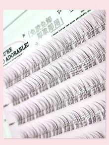 Ondine 100片无胶假睫毛自然懒人三部曲恶魔尾分段睫毛仿真C卷翘单簇大容量拉丝新手睫毛簇 - C - 查看 5