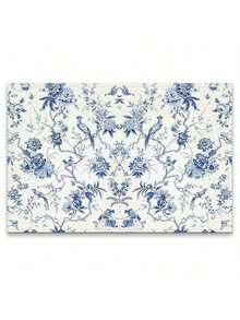 6pcs Blue And White Porcelain Pattern Placemats, 100% Polyester Woven, Size 12"X18"/30cm X 45cm, Machine Washable, Heat Resistant, Stain Proof, Waterproof, Easy To Clean, Suitable For Tabletop Decor, Dish Protection, Gifts, Party Decoration, Kitchen And Living Room Decor. - Blue - View 24