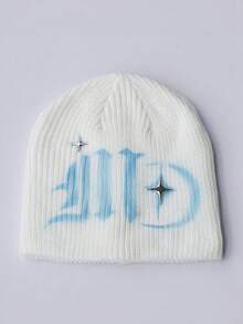 1 件女士时尚 Y2K 提花针织帽，温暖且适合秋冬休闲装 - A - 查看 1