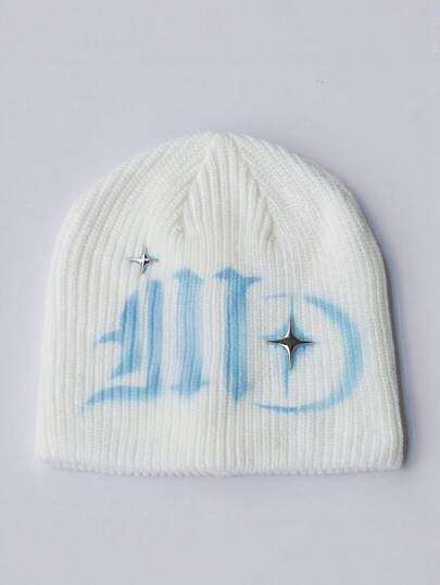 1 件女士时尚 Y2K 提花针织帽，温暖且适合秋冬休闲装