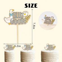 DOne Silly Goose Wooden Cake Topper Gray And White Goose DesignCute Geese Birthday Party Decoration Farm Theme Cake Decor Goose Topper 7001 - As Pic - View 2