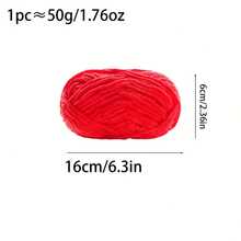 1/2pcs Velvet Soft Yarn, 50g/Pc, 60m/Pc, Handmade DIY Knitting Medium Chunky Yarn Popsicle Yarn, Bulky Polyester Soft Knitting Yarn, Suitable For DIY Crafts, Suitable For Knitting And Crocheting Scarves, Hats, Shoes, Bags, Cushions, Dolls, Blankets, Slippers - Multicolor - View 4