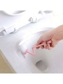 1pc V-Shaped Toilet Brush: 1pc V-Shaped Toilet Brush, Small Toilet Brush, No Dead Angle Cleaning Brush, Household Bathroom Toilet Cleaning Tool, Can Rotate Toilet Bend, Wall Mounted (Random Color)