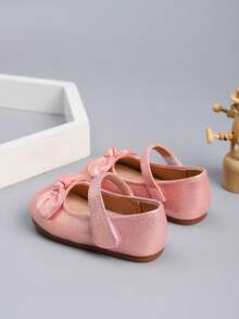 Cute Bow Decor Girls' Flats, Autumn/Winter - Pink - View 5