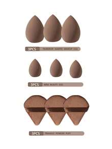 50件套棕色专业化妆工具套装，大容量化妆包套装，包含：1个化妆包、25支化妆刷、1个发带、2个腕带、5个水滴形化妆海绵、5个三角粉扑、5个迷你水滴形化妆海绵、5个迷你指套粉扑、1个清洁工具，适用于液体彩妆、粉状彩妆和遮瑕膏，旅行化妆刷套装，适合女性和女孩。