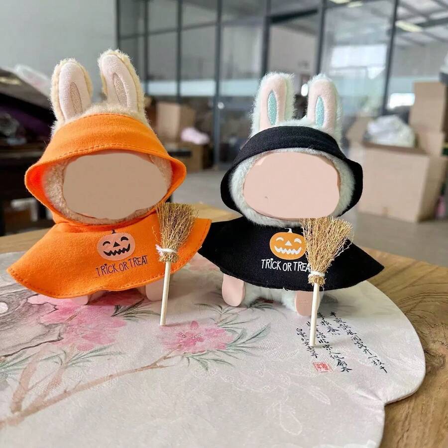 [Clothes Only] 1st & 2nd Generation Clothing Mystery Box For LABUBU, Halloween Costume Witch Broom Pumpkin Cloak Set - Multicolor - View 1