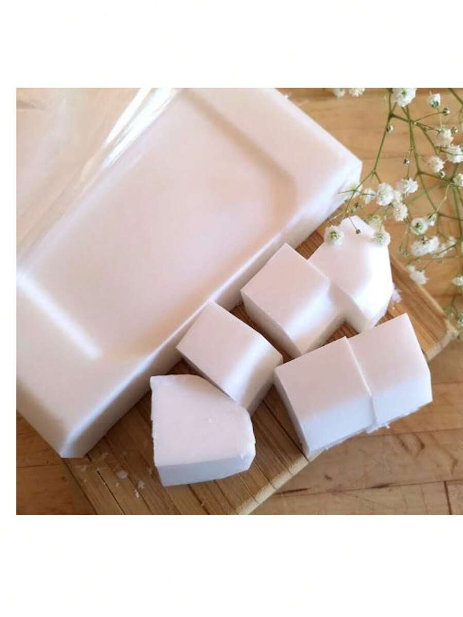Base de glicerina blanca para elaborar jabones base glicerina blanca artesanal para fabricación jabón cosmética natural fácil derretir moldear aditivos aromas usos variados piel sensible - Blanco - Ver 1