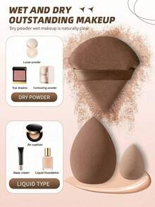 50件套棕色专业化妆工具套装，大容量化妆包套装，包含：1个化妆包、25支化妆刷、1个发带、2个腕带、5个水滴形化妆海绵、5个三角粉扑、5个迷你水滴形化妆海绵、5个迷你指套粉扑、1个清洁工具，适用于液体彩妆、粉状彩妆和遮瑕膏，旅行化妆刷套装，适合女性和女孩。