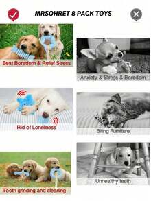 1 Set Pet Chew Toys, Dog Toy Set, Suitable For Small To Medium Dogs Teething Toys Set, Durable TPR & Squeaky Chew Toys Series, Interactive Toys, Dog Health Training Toy Kit - Multicolor - View 3