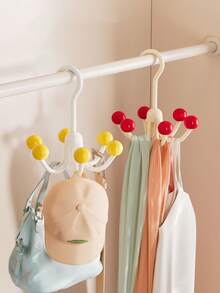 6-Claw Rotating Wardrobe Hanger Rack, Multi-Function Bra Holder, Bag & Clothes Organizer Hook - Multicolor - View 3