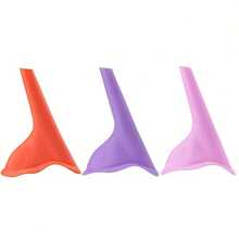[Reusable Urinal] 3pcs Reusable Silicone Portable Urinal For Women | Leak-Proof, Foldable & Hygienic Design For Camping, Hiking, Travel - Long Spout, Toiletry Travel Bag (Purple, Orange, Pink) - 顏色隨機(3件) - 查看 7