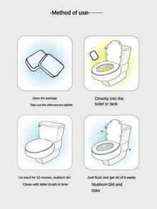 Toilet Cleaning Tablets - Effervescent Descaler, Deep Cleaning For Toilet & Bathroom, Deodorizer Cleaner, Cleaning Tool Toilet Cleaner Effervescent Tablets