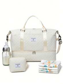 2 piezas Bolso de maternidad multifuncional de gran capacidad y resistente al agua - Convertible a bandolera/mochila con bolsillos organizadores, portabotellas y diseño práctico para viajes - Ideal para el parto y posparto, recuperación y salidas con el bebé - Bolso de dos piezas de mamá - Ver 11