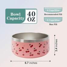 Dog Bowl Medium Breed - 4 Cup Non Slip Anti Rust, Insulated Metal Stainless Steel Dog Bowls - Spill Proof Heavy Duty - Water Bowl For Dogs, Dishwasher  (32 Oz, Very Cherry),13360812 - 銅色 - 查看 5