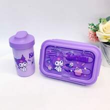 Sanrio 2pcs Hello Kitty Licensed Melody & Cinnamoroll Large Capacity Cartoon Lunch Box Set, Includes DIY Stickers, Cute Kuromi Microwave Bento Box - Adorable Meal Prep Containers