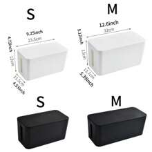 大型线缆管理盒，可隐藏电源插座和桌面线缆 - 电视/电话/电脑线缆整理盒，适用于家庭/办公室