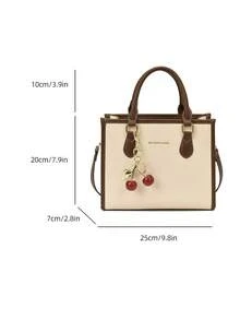 BELLEBORG Vintage Print Handbag With Detachable Strap And Charm - 白色 - 查看 9