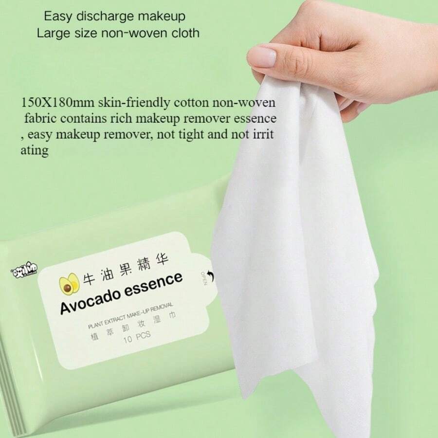 Avocado Extract Makeup Remover Wipes, Slouchy Makeup Remover Cotton Pads With Essence Cleansing Wipes, Disposable Wet Tissues - Multicolor - View 1