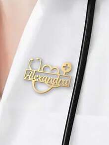 Placa de identificación personalizada con nombre de médico, broche de estetoscopio de acero inoxidable con letras para personal médico, colorido, lindo, divertido, de moda, unisex, casual, personalizado y único, regalo ideal para él, novio, novia, familia, amigos, vuelta a la escuela