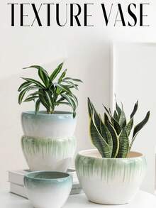 Chậu hoa gốm có khay, phong cách hiện đại tối giản cho cây xanh - Nhiều màu - Xem 2