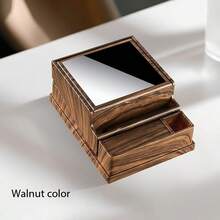 1pc New Design One-Button Automatic Pop-Up Cigarette Box - Black/Red Wood Grain/Carbon Fiber/Walnut Grain/Four Colors Available 40 Cigarettes Large Capacity - Modern And Simple Style ABS Material - Men's Cigarette Box Including Lighter Card Slot, Dad's Gift - This Portable Gift Box Is Very Suitable For Parties, Birthdays, Father's Day