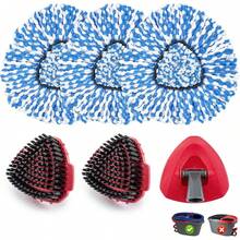 Mop Heads Replacements For O-Cedar RinseClean 2-Tank Spin Mop, Mop Replace Head For O Cedar, Spin Mop Heads For Ocedar Includes 3 Pack Mop Refills, 2 Upgrade Scrub Brush, 1 Mop Base For O-Cedar Mop - 適用於 Ocedar 沖洗清潔 2 罐 - 查看 10