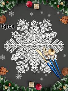 1/4/6pcs Christmas Arrow & Snowflake PVC Gold Foil Placemats, Christmas Hotel Restaurant Decor Heat Insulation Non-Slip Table Mats, Suitable For Wedding Party, Valentine's Day, Holiday Celebration, Picnic, Birthday Banquet Table Decoration - Multicolor - View 17