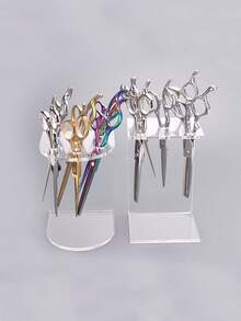 5/6 Holes Transparent Acrylic Scissor Holder Desk Organizer Rack For Hairdressing Salon, Barber Shop - Multicolor - View 8