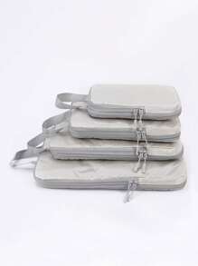 4 أكياس تخزين ضاغطة، مكعبات تنظيم السفر مع حقيبة للأحذية، قابلة للتوسيع وتوفر مساحة تخزين متقدمة - ضرورية للأمتعة والعودة إلى المدرسة