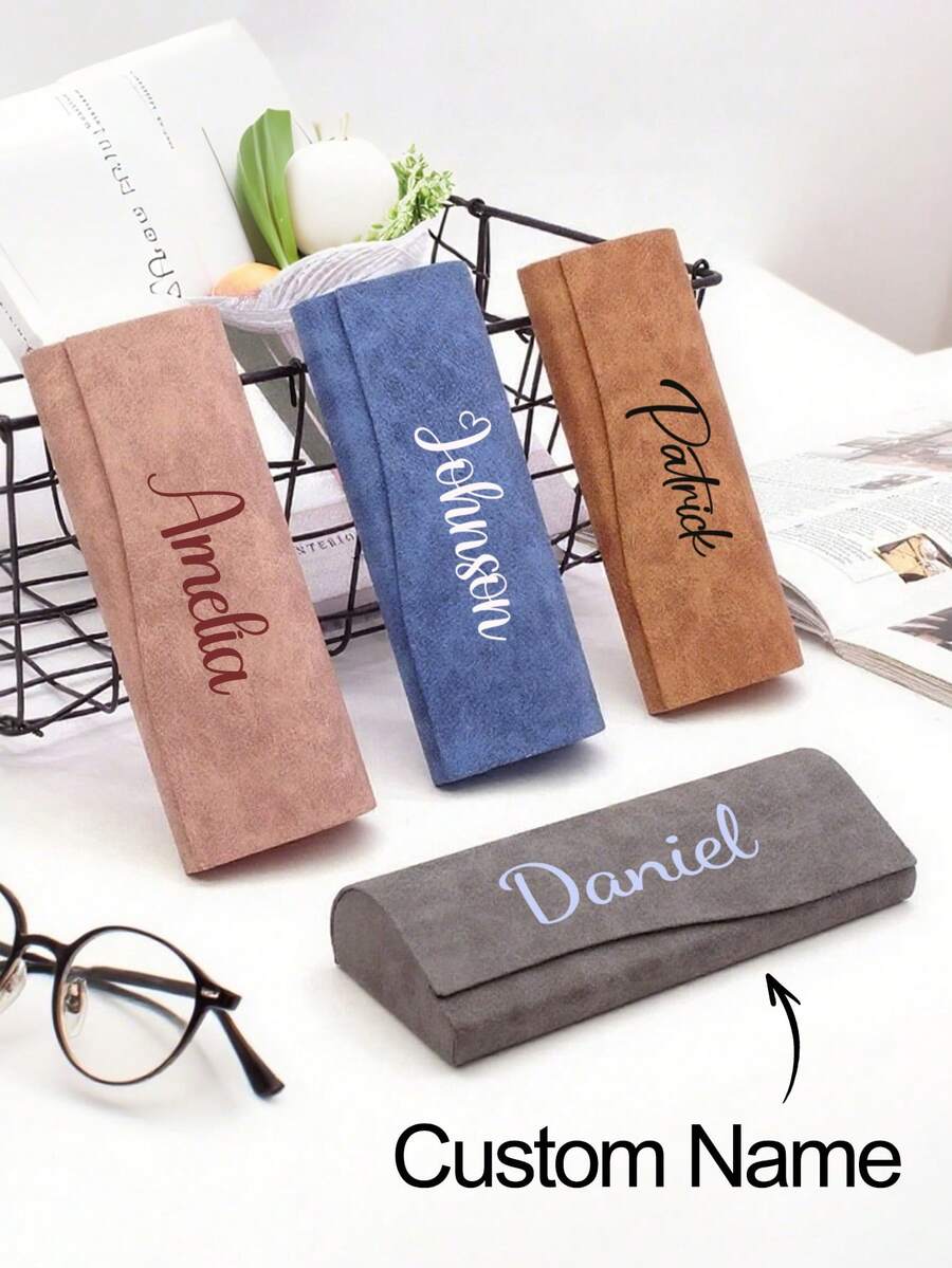 Personalized Genuine Leather Eyeglass Case, Soft Eyeglasses Box, Bridesmaid Gift, Wedding Favor, Anniversary Gift, Mother's Day Gift, Gift For Her