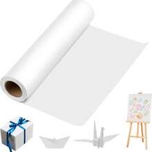 لفة ورق كرافت أبيض، 44 سم * 10 م - ورق لوحة نشرة للفنون والحرف اليدوية، تغليف الهدايا، التعبئة والرسم