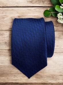 Luxury Men's Skinny Tie Polyester Silk Solid Color Polka Dots Slim Jacquard Groomsmen Tie - 薑色 - 查看 1
