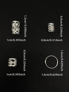 40个/套 混合形状脏辫发圈，可调节发带，适合编发造型，四季皆宜 - 銀色 - 查看 8