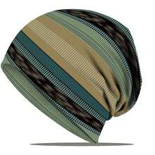 1/4 piezas Gorro de punto suave con rayas de colores vibrantes - Informal, transpirable, mezcla elástica de poliéster, tonos azules y grises, adecuado para ciclismo al aire libre, unisex, sin visera - Multicolor - Ver 6