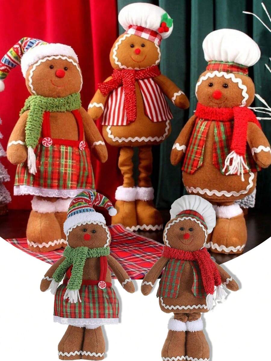 Die Saisontruhe Kissenbezug, Weihnachten, Lebkuchenmann, Braun Grün Rot