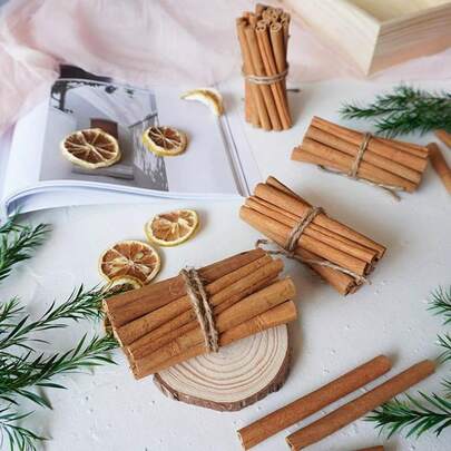 5/40 pièces de décoration d'ornements de plante séchée de cannelle - activité de vacances, fabrication de bougies et d'assortiment de fleurs séchées, fabrication d'encens artisanal DIY, décoration de la maison, décoration de table de chambre à coucher, fournitures d'encens pour studio de yoga et méditation