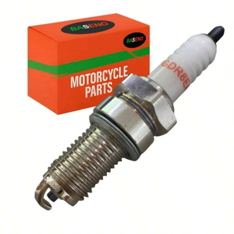 Baseno Bujía GDR8EA (10 piezas) DM125 DM150 DM200 DM250, paquete de 10 bujías modelo GDR8EA, compatible con motos DM125/DM150/DM200/DM250 - A - Ver 1