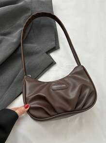 女士手提包，便携式通勤单肩包，用途广泛 - 棕色 - 查看 2