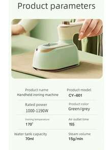 OBOVAY 1pc Mini Portable Garment Steamer, 20s Fast Heating, Dry & Wet Use, 180° Foldable Rotatable Handheld Design, Home & Travel Dual-Use, 110-130V US Plug - No Battery Required - EU C Type Plug(220-240V) - View 11