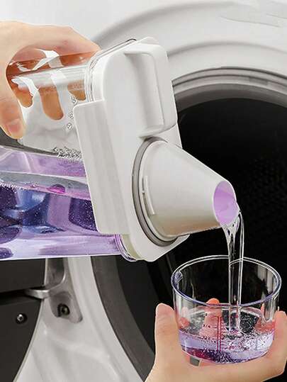 1 件洗衣液分配器，带盖可再填充洗涤剂瓶，防漏空乳液分装瓶补充容器旅行液体瓶，适用于洗衣房。