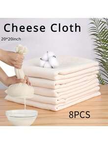 3/6/10 miếng vải lọc phô mai, vải lọc phô mai viền 20x20 inch có thể tái sử dụng, vải lọc phô mai cắt sẵn 100% chưa tẩy trắng, vải muslin dùng để nấu ăn, lọc cà phê lạnh, làm phô mai, vải lọc phô mai, vải lọc phô mai - Màu be - Xem 17